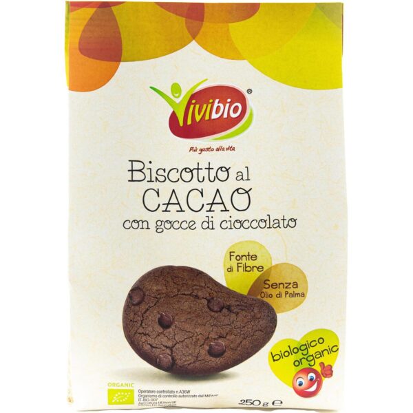 Biscotto al cacao con gocce di cioccolato
